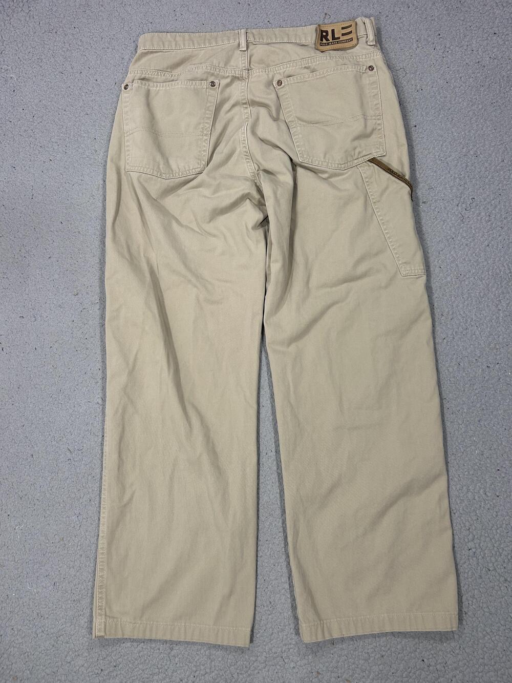 Polo Jeans Company Carpenter Jeans Mens 32x31 Beige Khaki Relaxed Fit Denim C-5